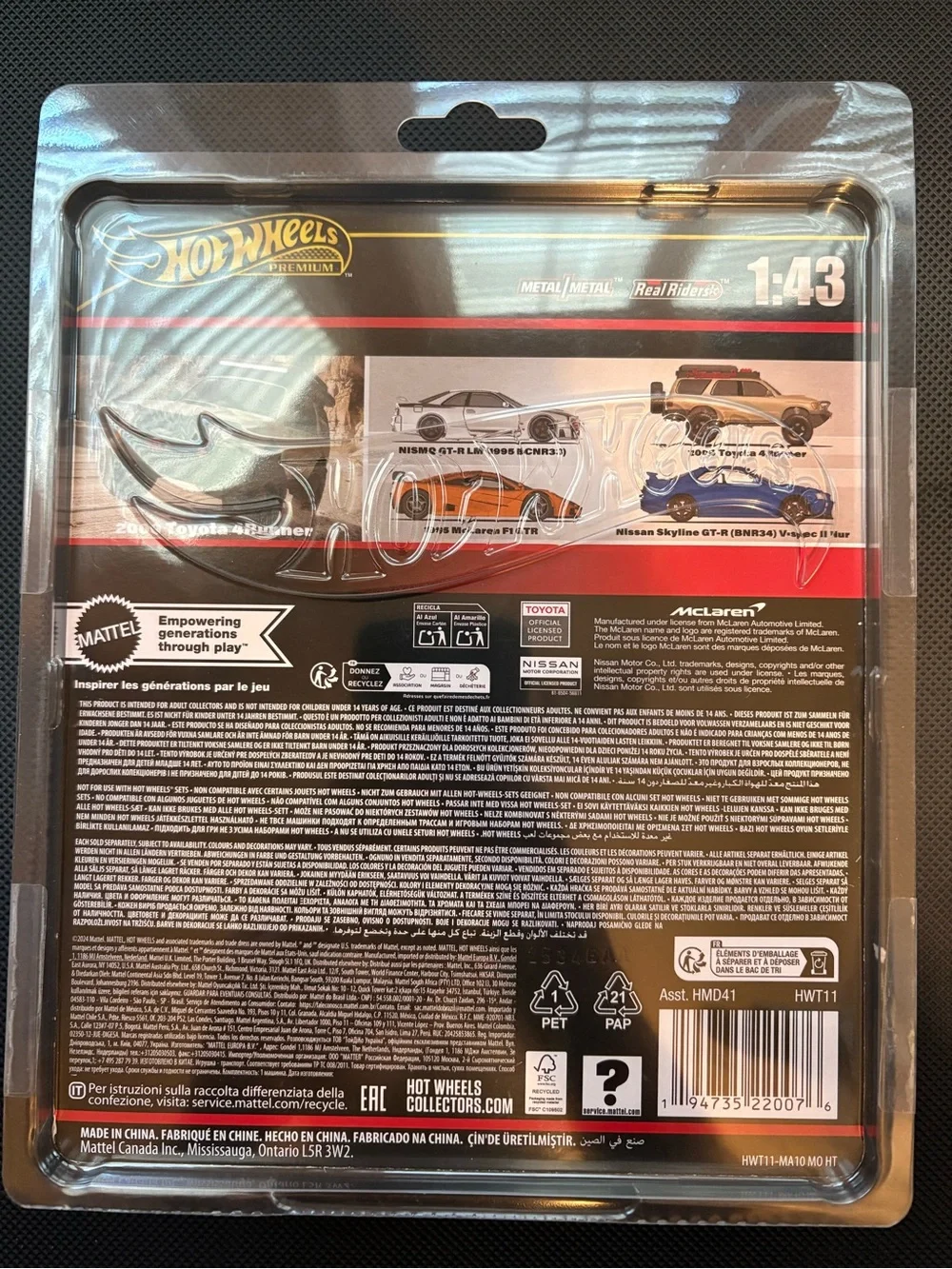 2000 Toyota 4Runner Die-Cast Toy Car hot wheels 1:43